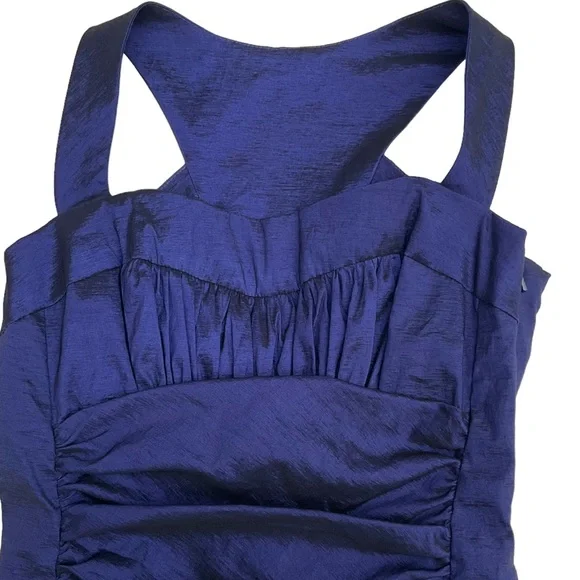 Jessica McClintock Iridescent Body-Con Mini Dress Purple Blue Cocktail F… - Picture 8 of 16